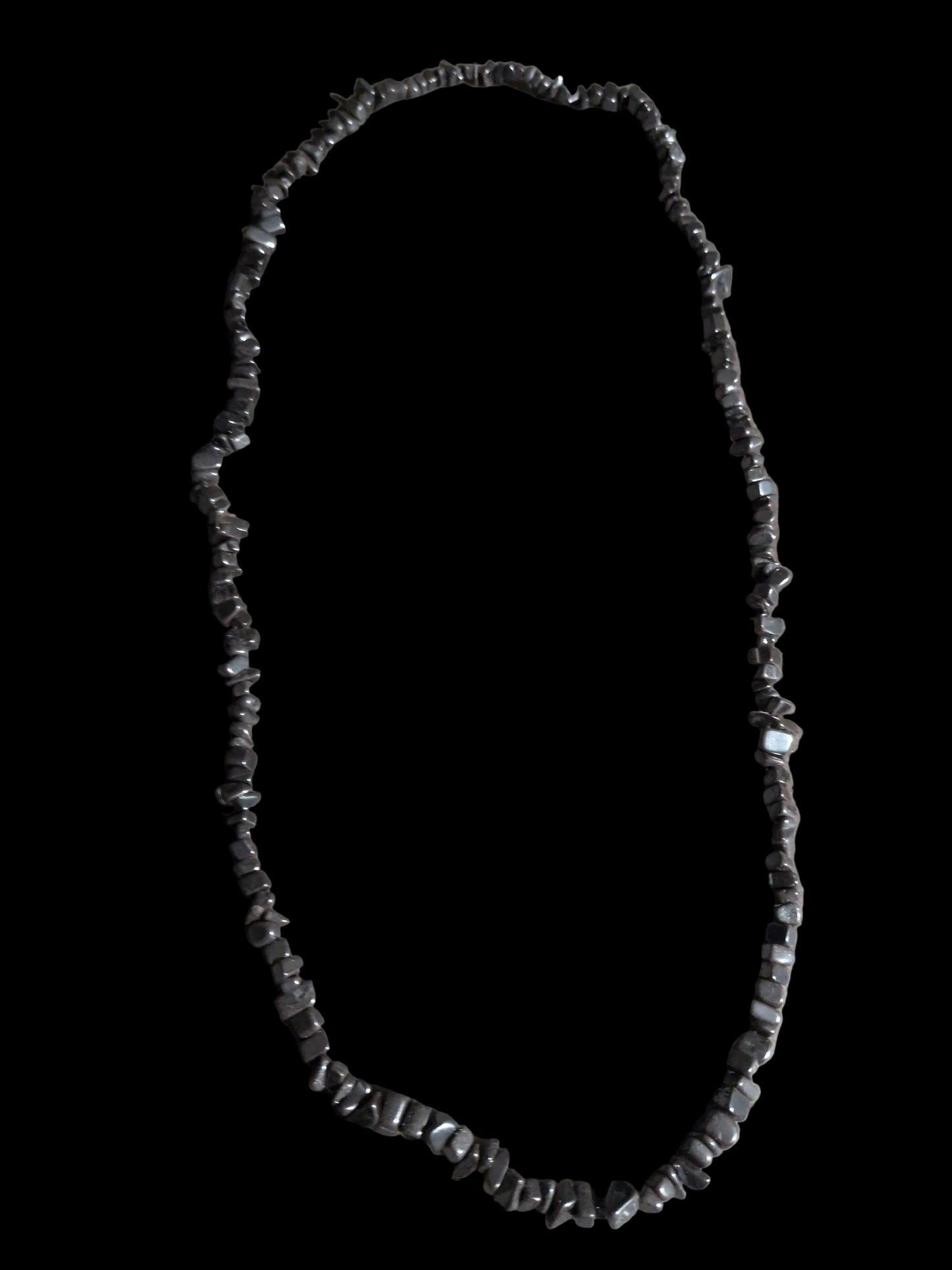Gemstone Chips Necklace- Hematite