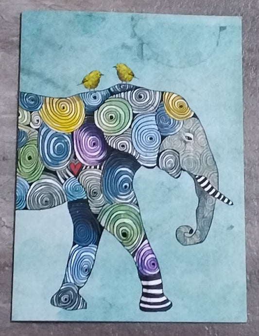 Technicolor Spiral Elephant Gift Card