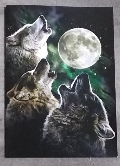 Three Wolves howling to to a Full Moon Gift Card