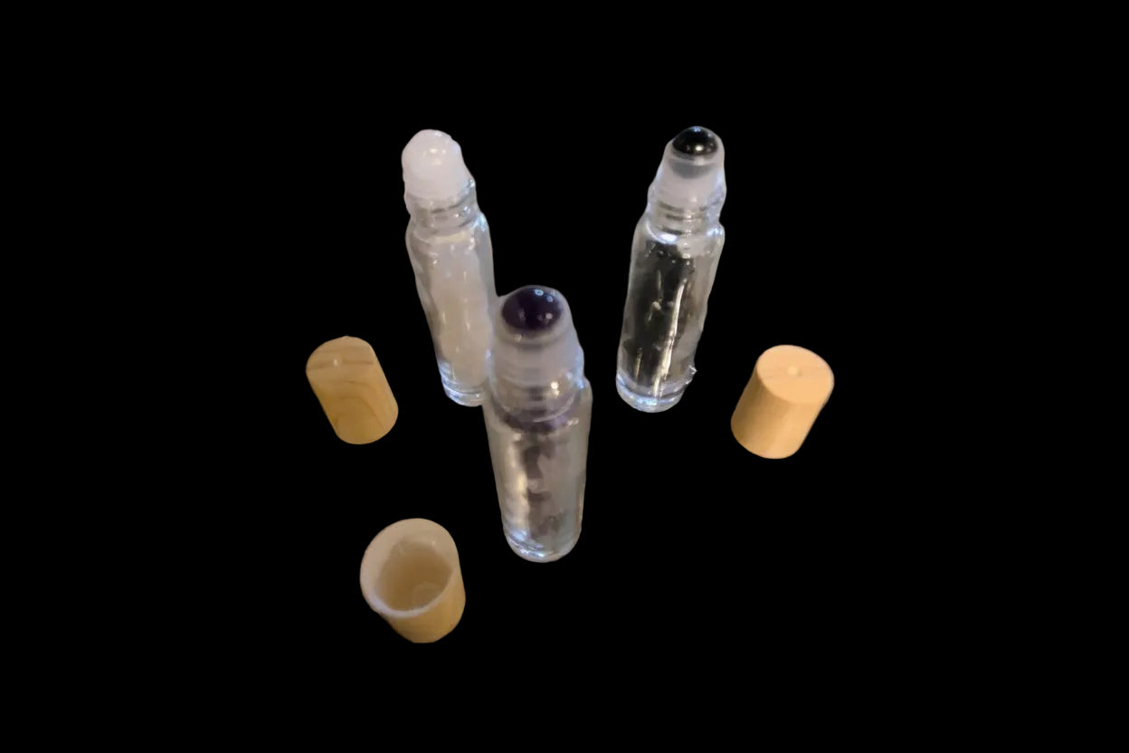 Assorted Gemstone chips filled Roller Bottles
