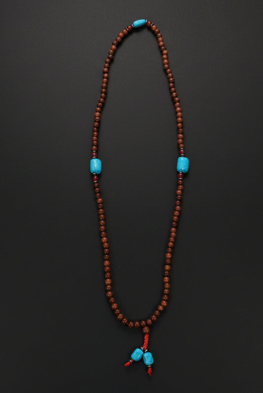 Rosewood & Turquoise (dyed) stone Mala