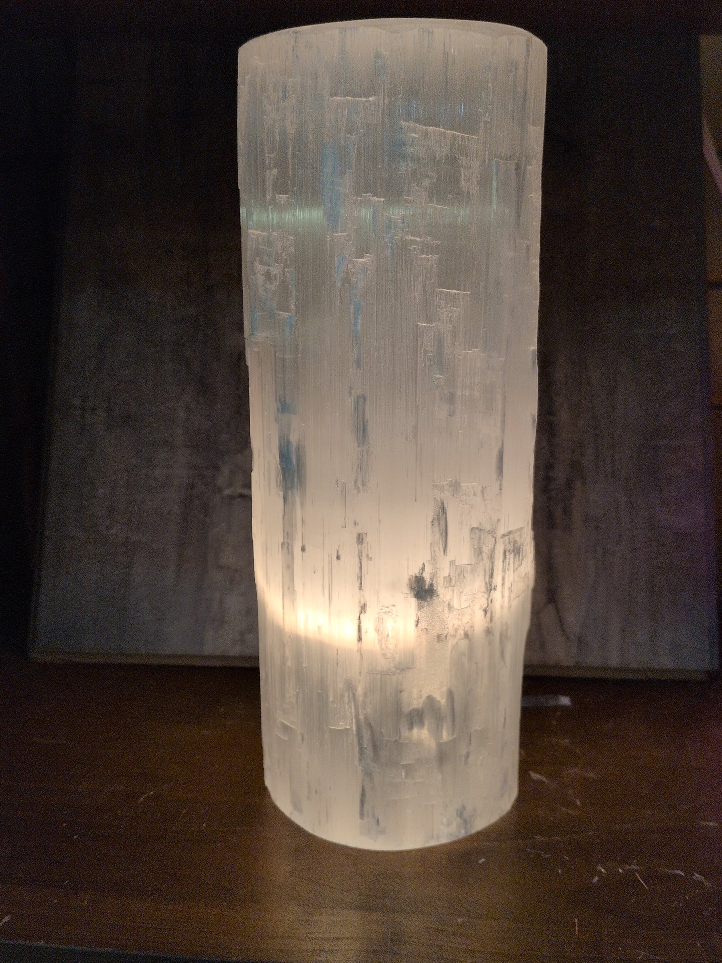 Selenite lamp flat top style