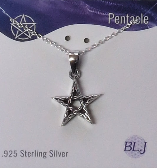 Pentacle Sterling Silver Pendant w/ chain