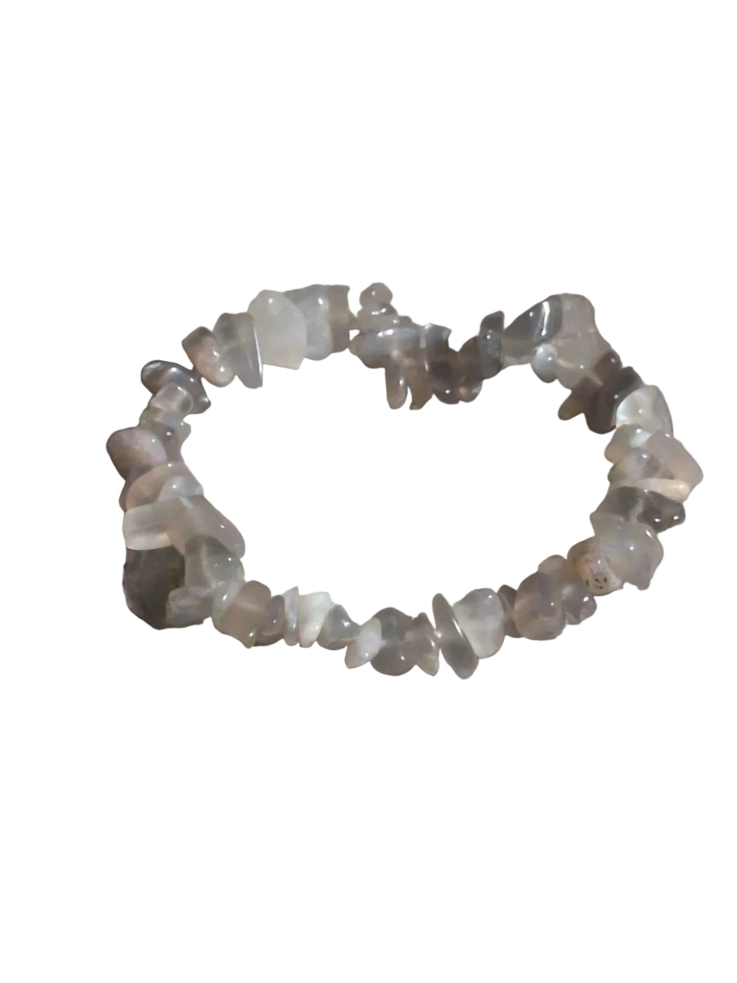 Elastic Chips Bracelet - Grey Moonstone