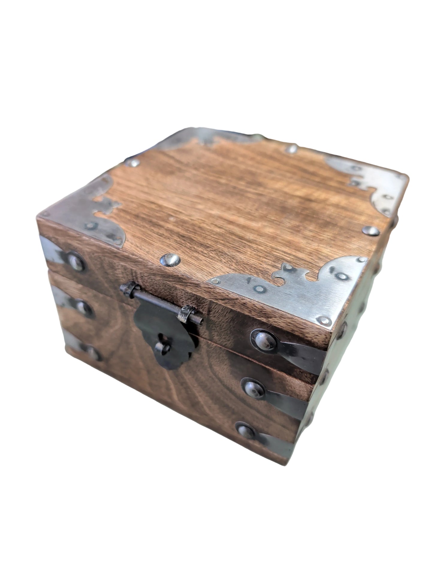 Mango Wood Box With Metal Accents