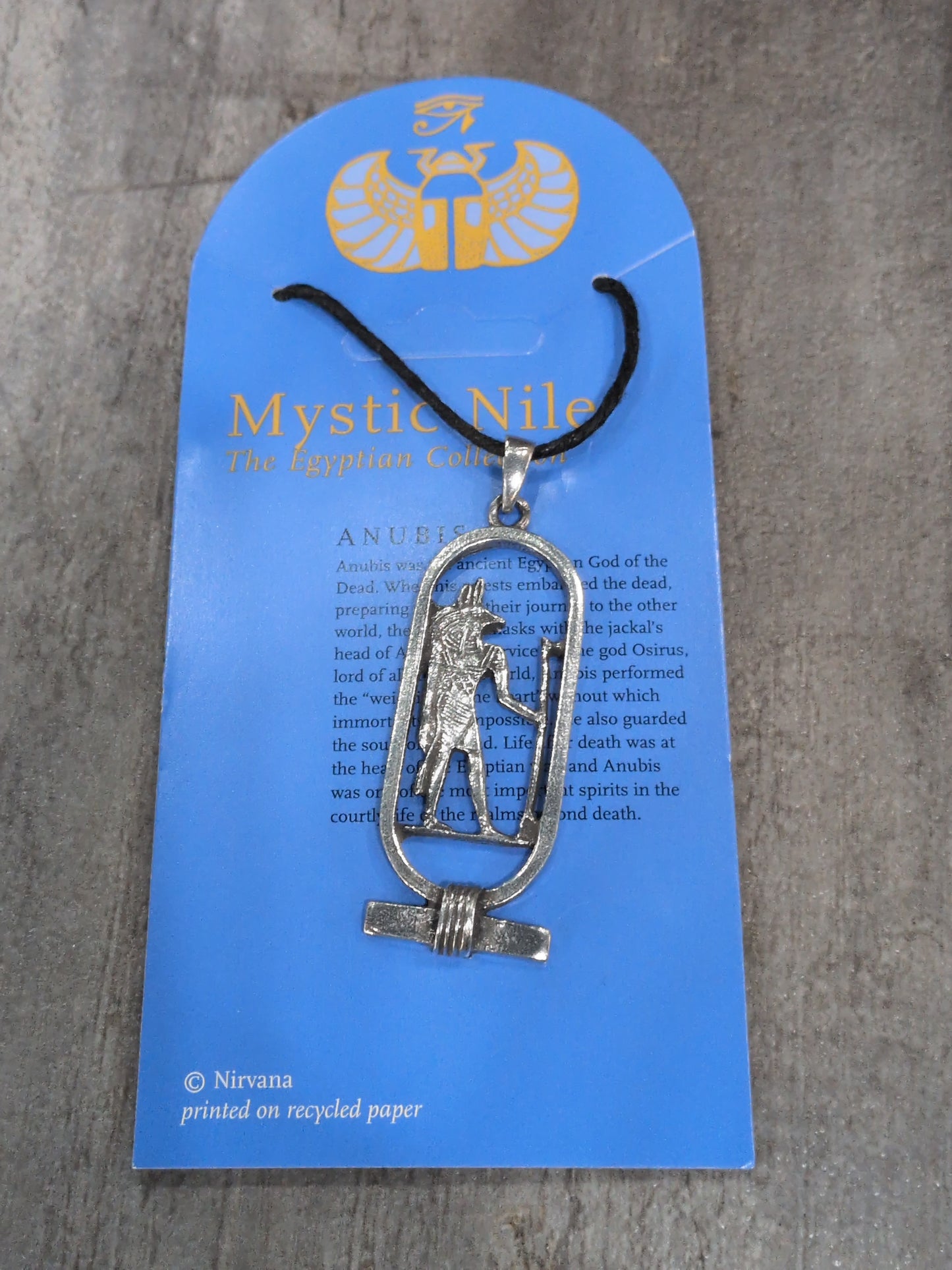 Mystic Nile (Egyptian Collection) Anubis Cartouche Pewter Pendant
