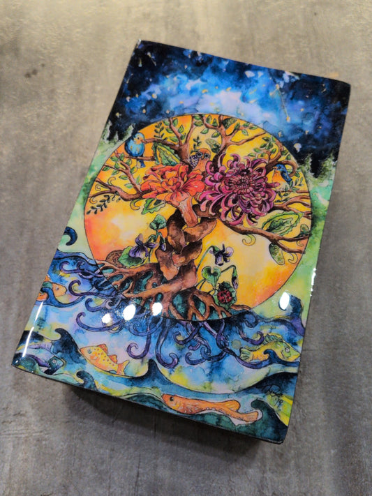 Tree of Life black wood Tarot storage box