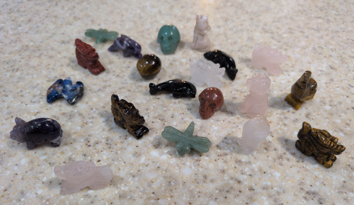 Assorted gemstone carved Animals