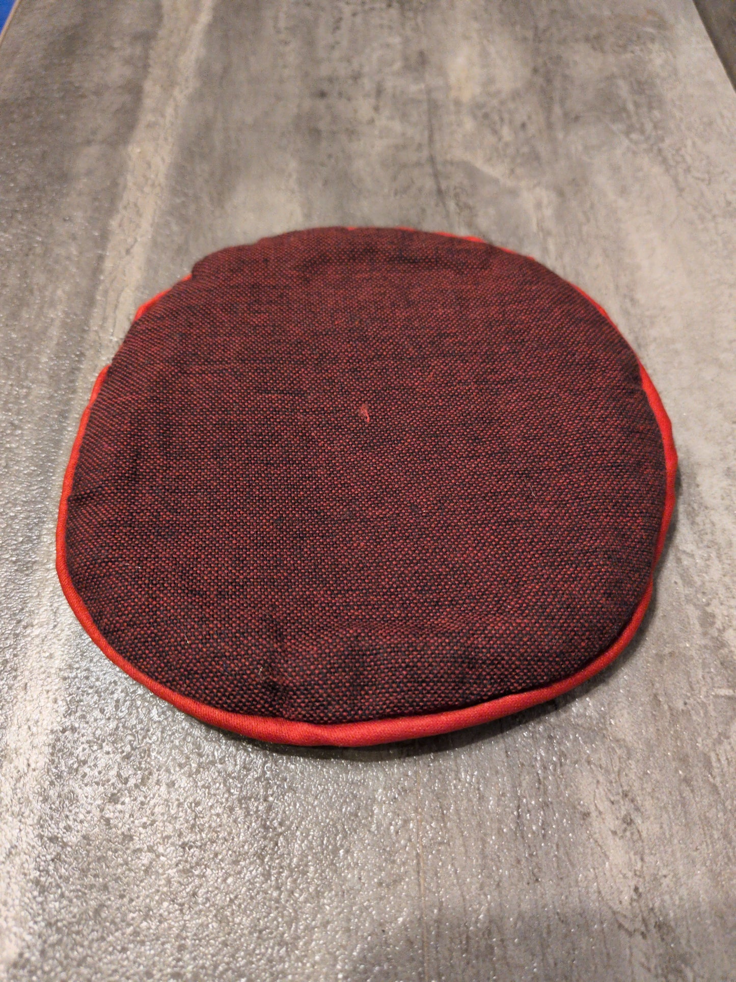 5" Singing Bowl Flat Round Pillow Yellow - Red trim