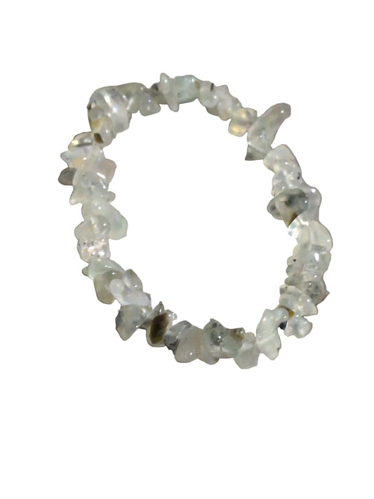 Elastic Chips Bracelet - Prehnite
