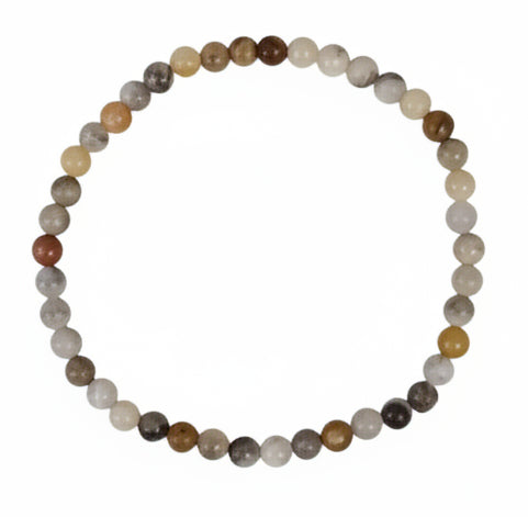 4mm Crazy Lace Agate round bead bracelet