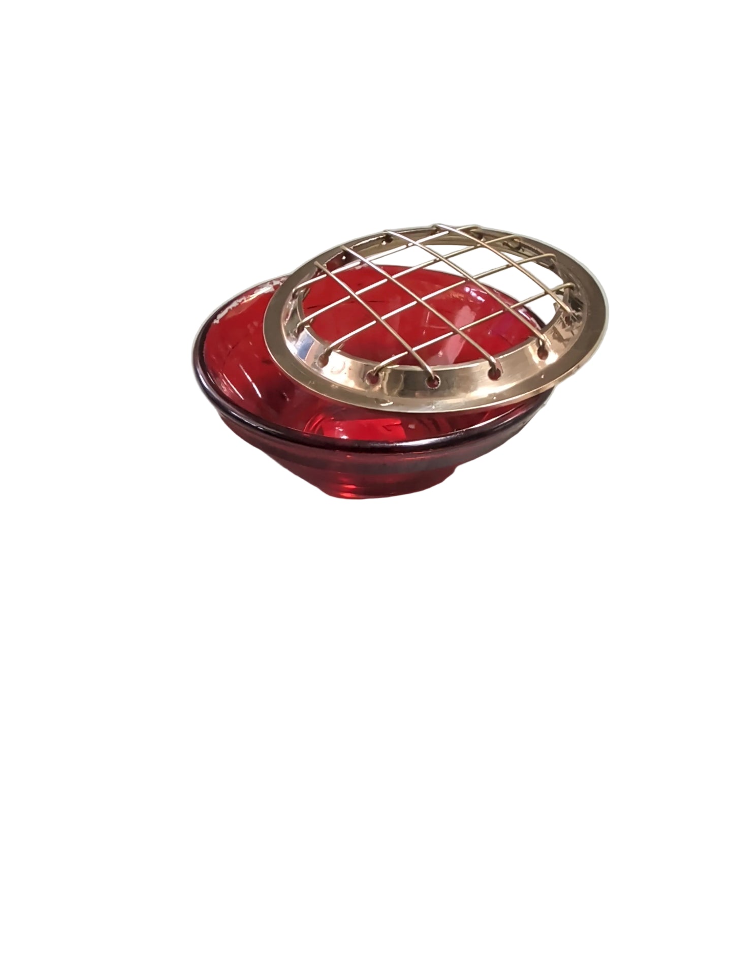 Glass Incense Burner With Brass Screen