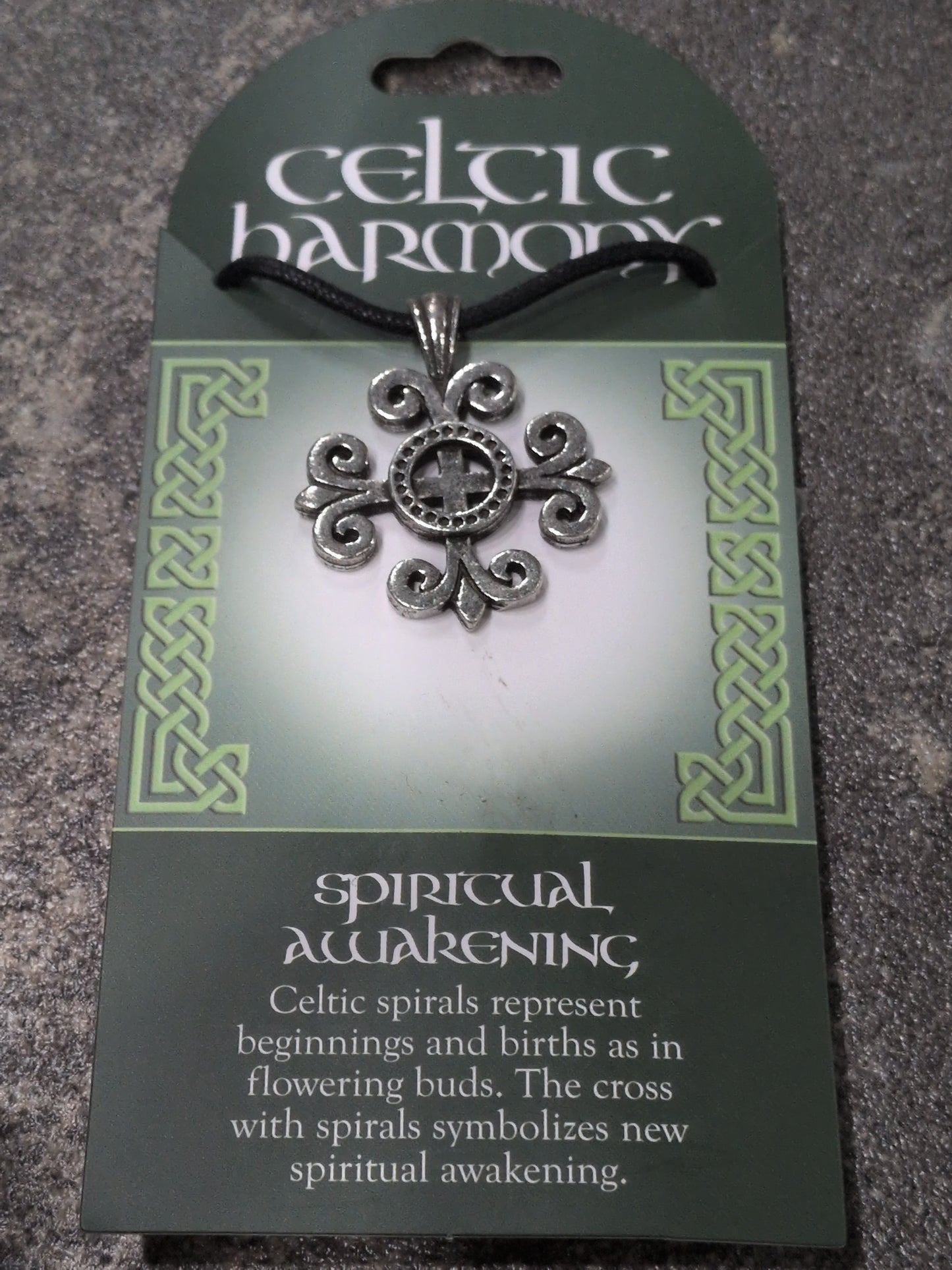 Celtic Harmony Spiritual Awakening Pewter Pendant w/ Leather cord