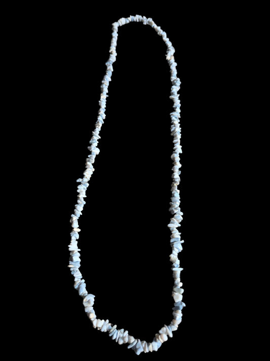 Gemstone Chips Necklace- Blue Opal