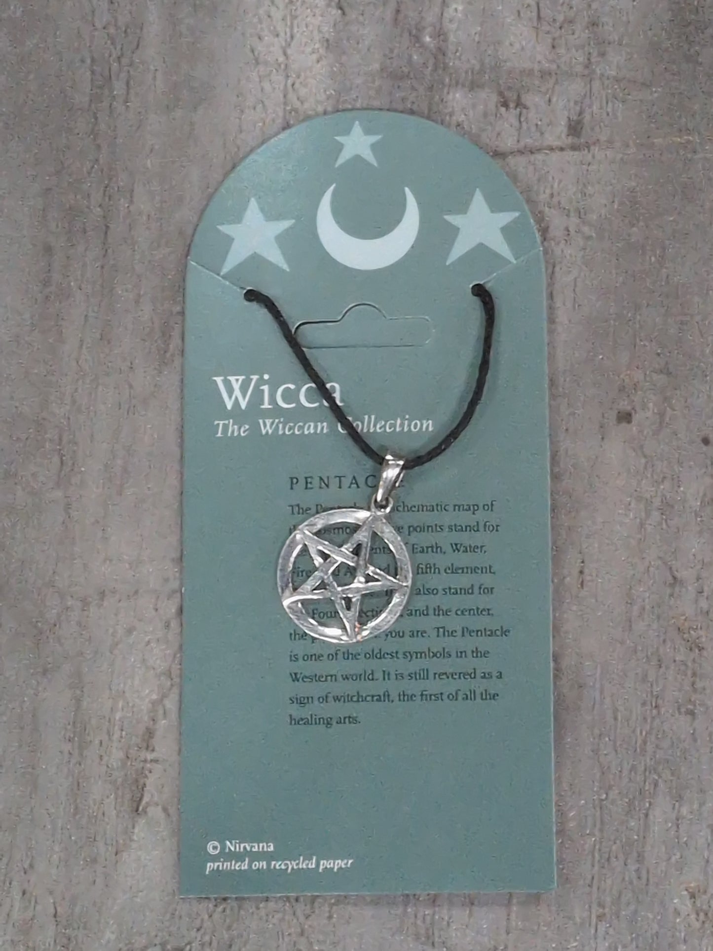 Wicca Collection Small Open Pentacle Pewter Pendant
