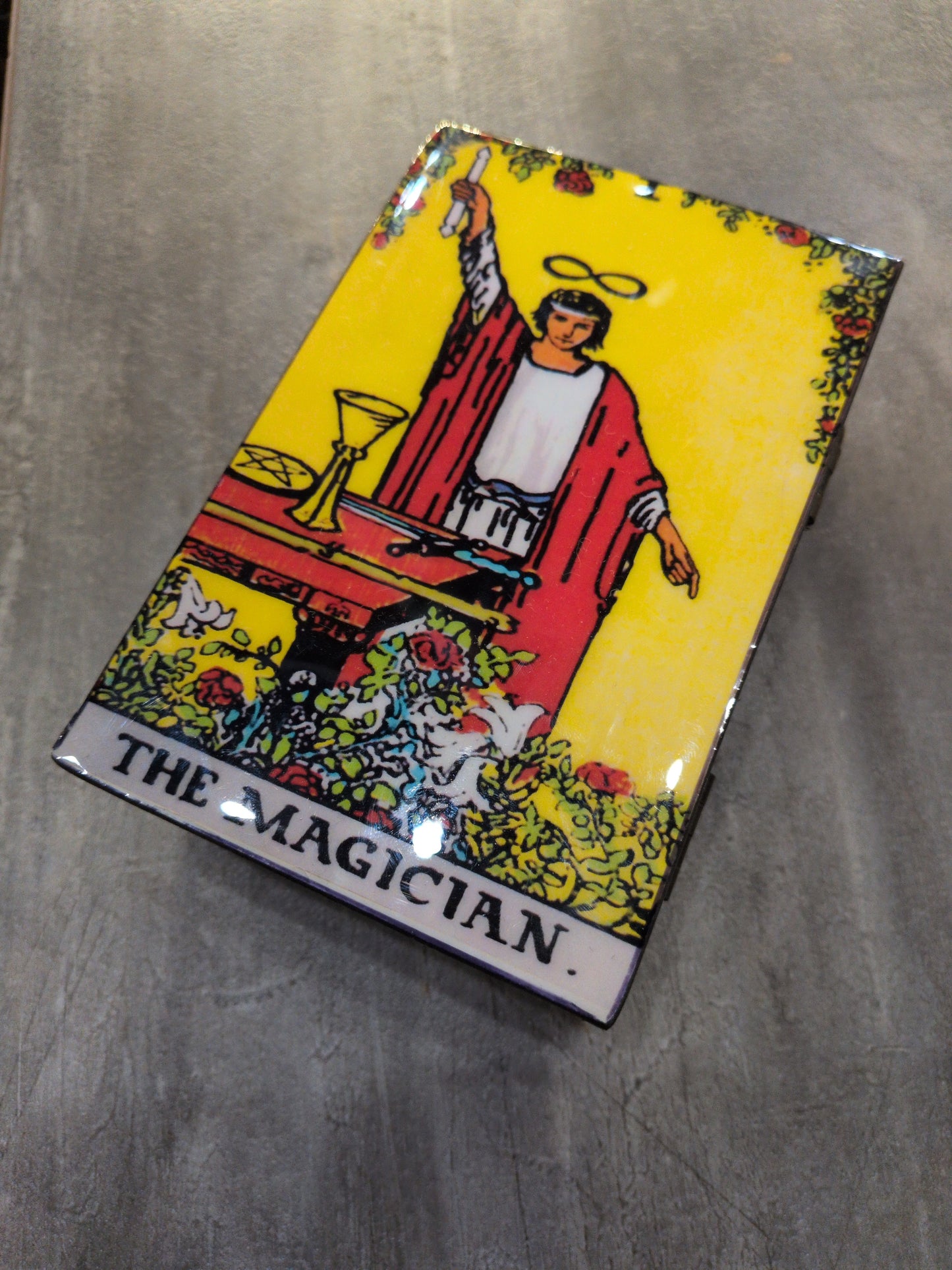 The Magician black wood Tarot storage box