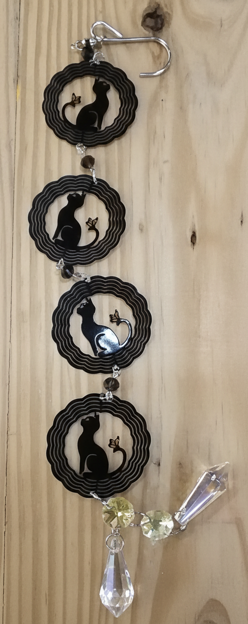 17" Sitting Cat Spinner/Suncatcher