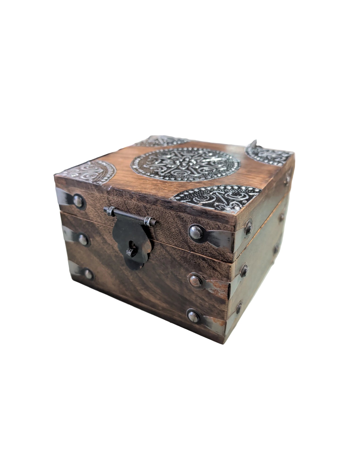 Mango Wood Box With Metal Accents