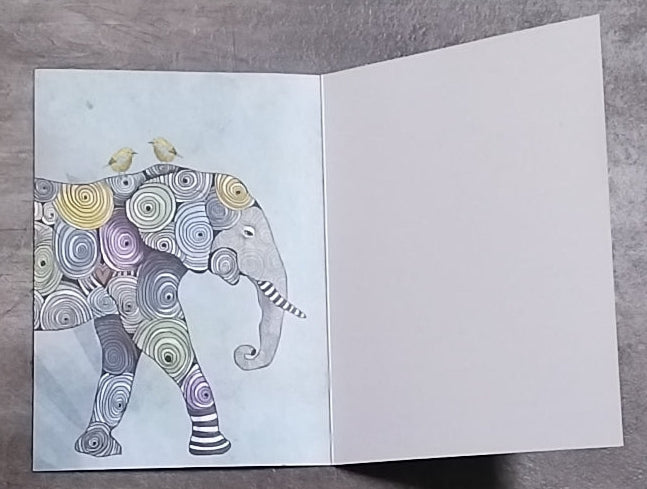 Technicolor Spiral Elephant Gift Card