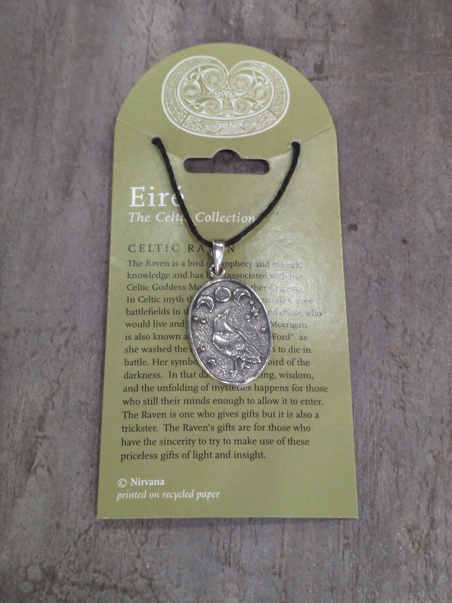Eiré Celtic Collection Celtic Raven Pewter Pendant