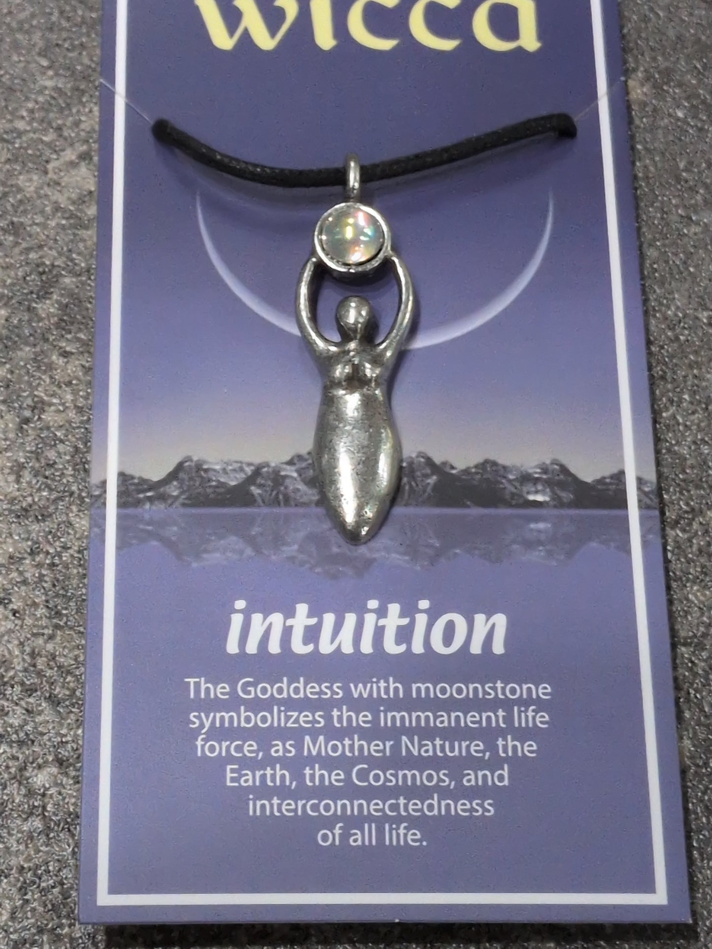 Wicca- Intuition Pewter Pendant w/ Leather cord