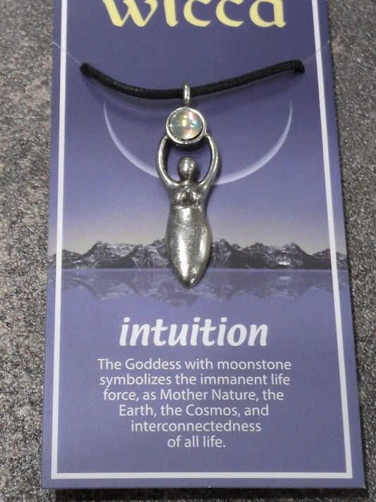 Wicca- Intuition Pewter Pendant w/ Leather cord