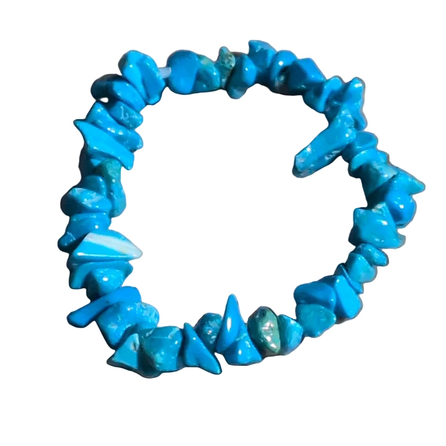 Elastic Chips Bracelet - Howlite (Turquoise dye)