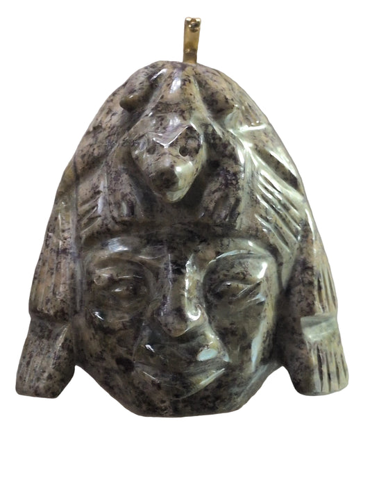 Aztec Soapstone Mask (Mexico) Frog