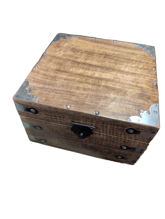 Mango Wood Box With Metal Accents