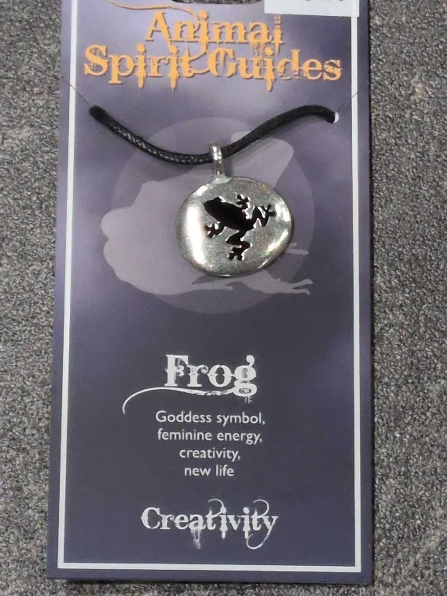 Spirit Animal Guides Frog Pewter Pendant w/ Leather cord