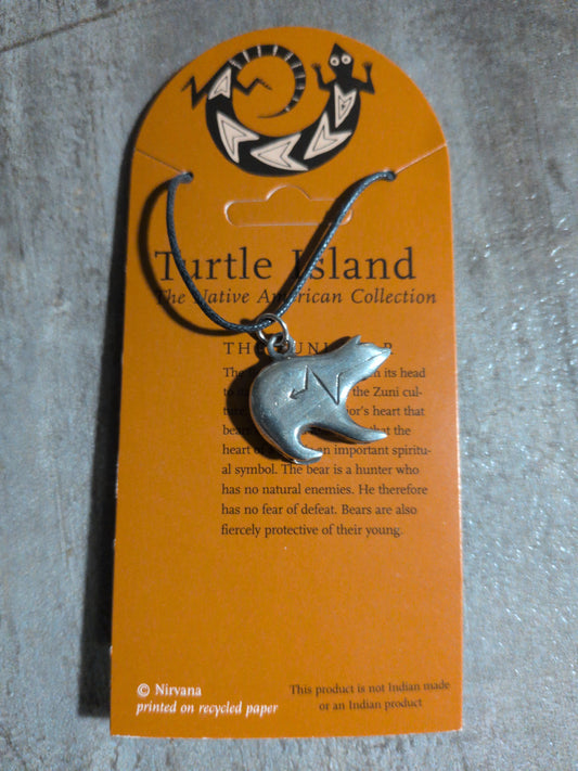 Turtle Island (Native American Collection) The Zuni Bear Pewter Pendant