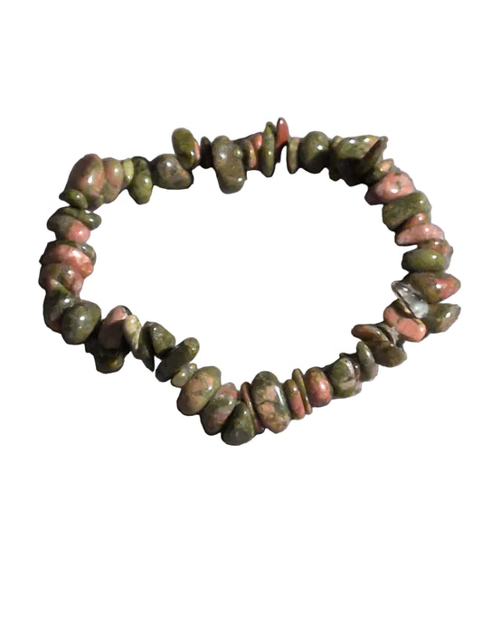 Elastic Chips Bracelet - Unakite