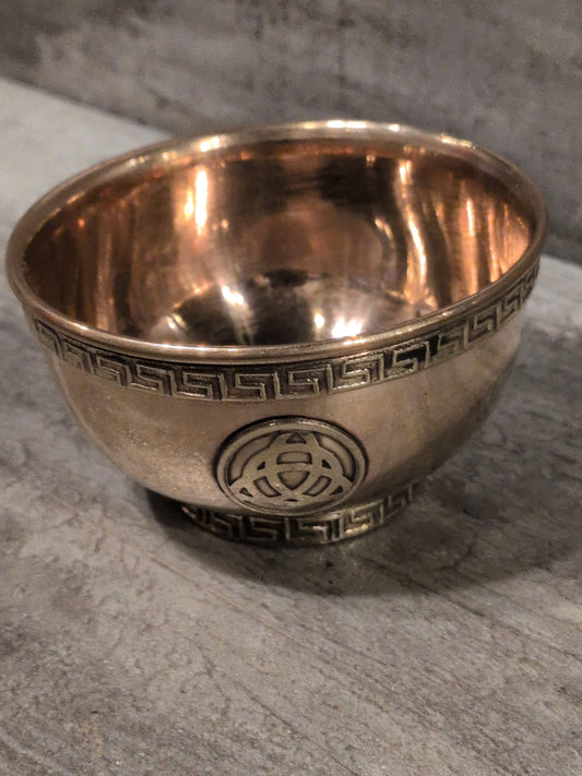 3" Copper & Brass Celtic Triquetra Offering bowl