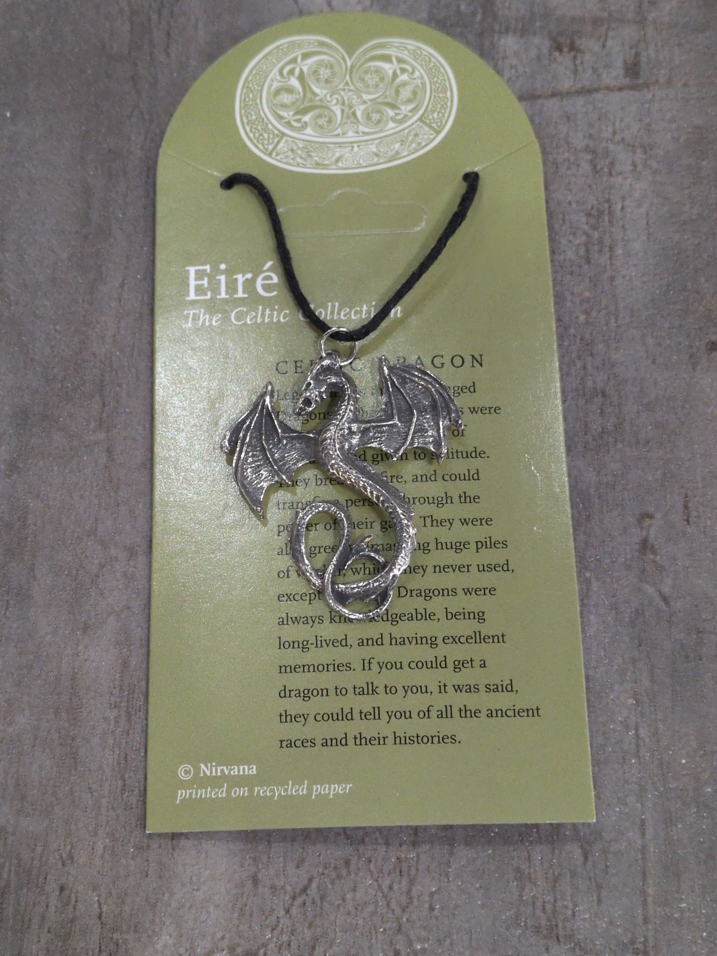 Eiré Celtic Collection Celtic Dragon Pewter Pendant