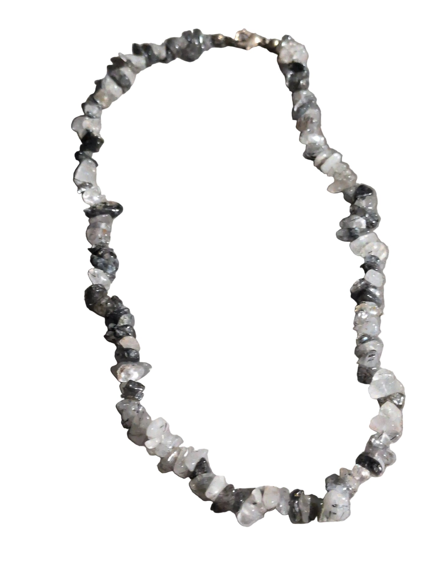 Gemstone Chips Choker- Quartz w/ Black Tourmaline