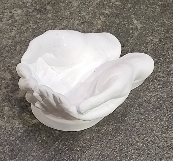 Large Palmed Hands stone rest