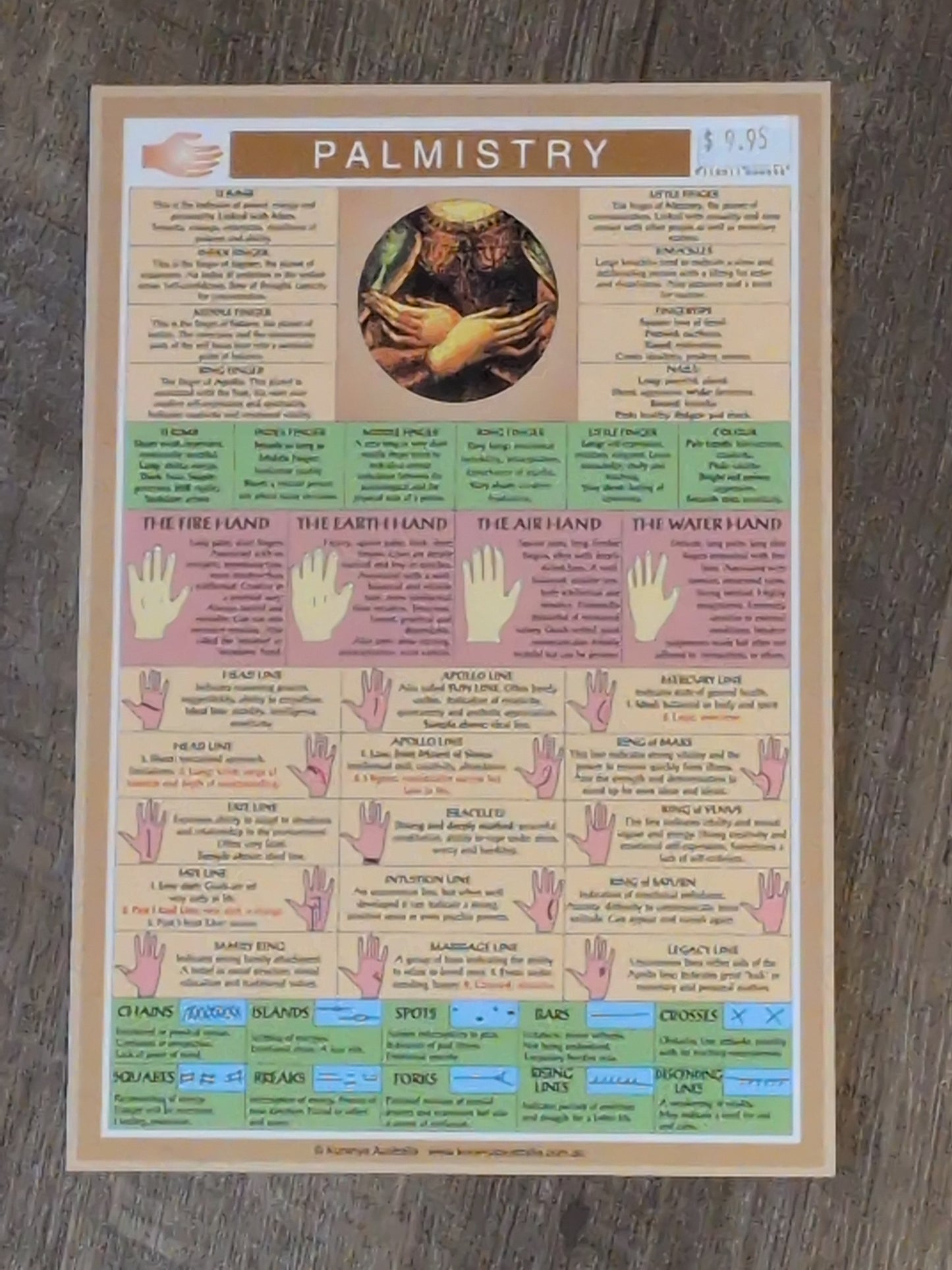 Palmistry Laminated Chart