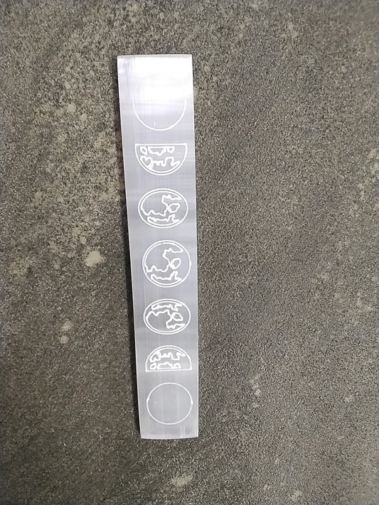 Polished Selenite Moon Cycles bar