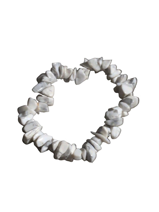 Elastic Chips Bracelet - Howlite