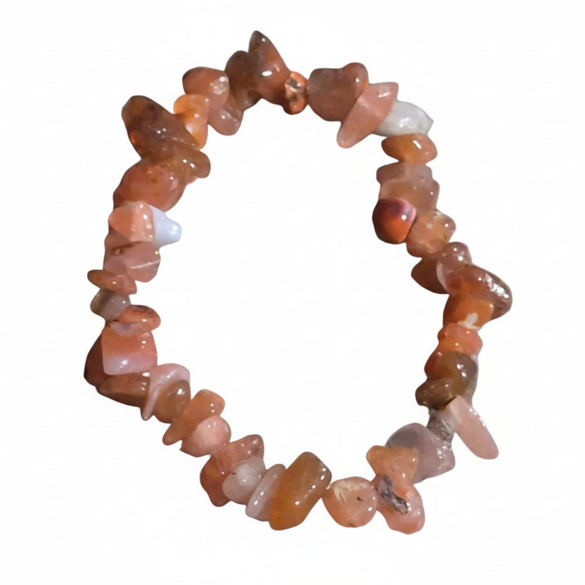 Elastic Chips Bracelet - Carnelian
