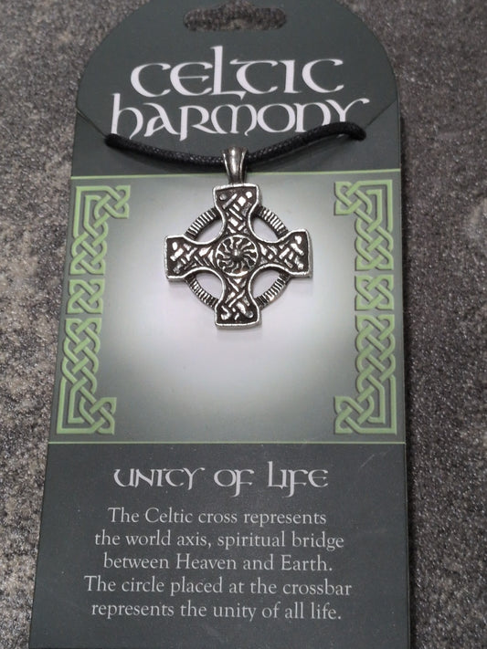 Celtic Harmony Unity of Life Pewter Pendant w/ Leather cord