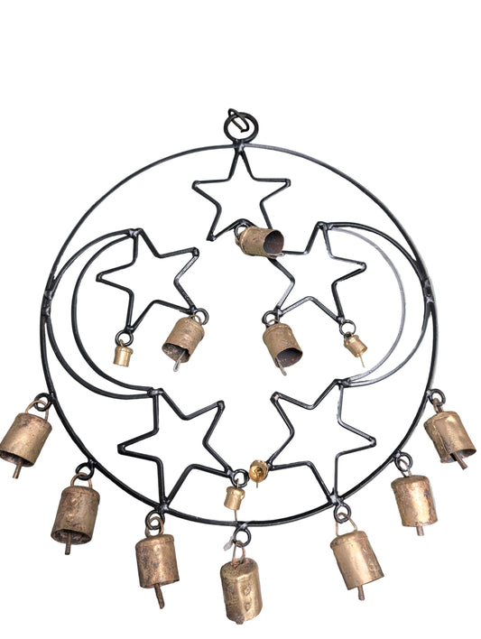 Iron Moon And Stars Chime With 12 Bells