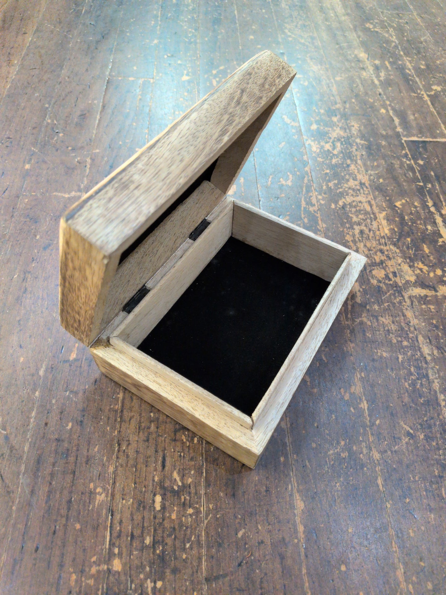 Whitewashed carved Dragonfly wood Tarot storage box