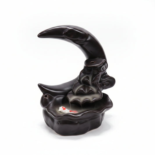 Moon with Koi Waterfall Backflow Burner