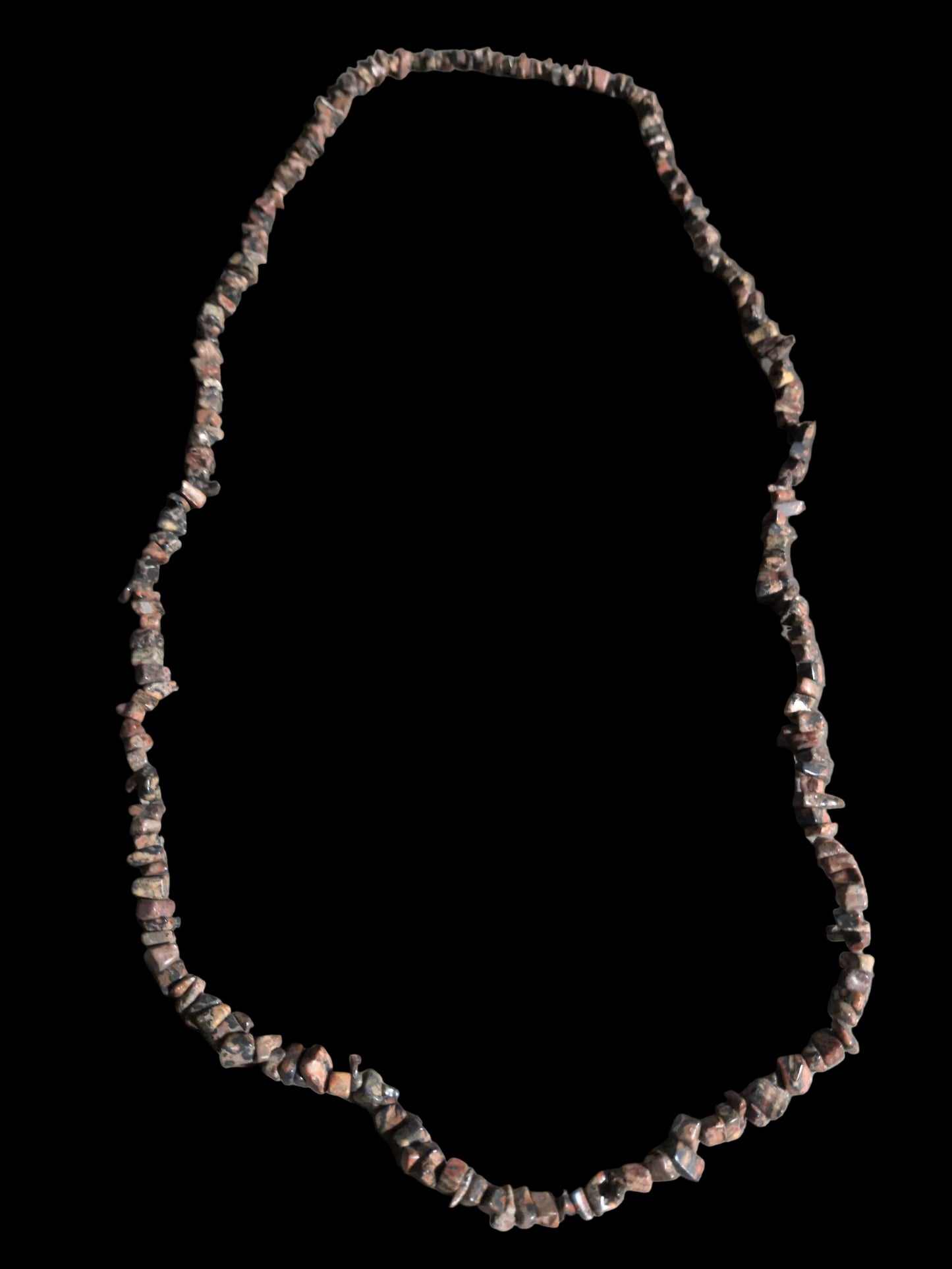 Gemstone Chips Necklace- Leopard Skin Jasper