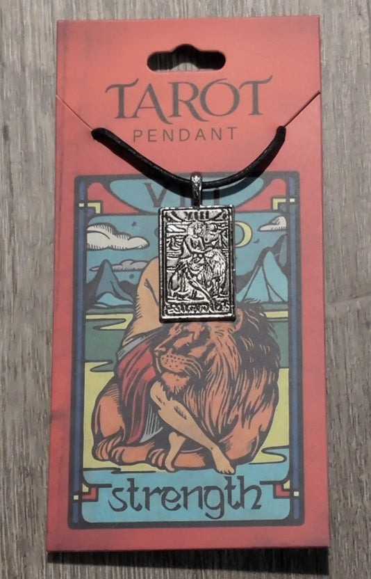 Tarot collection Strength Pewter Pendant w/ Leather cord