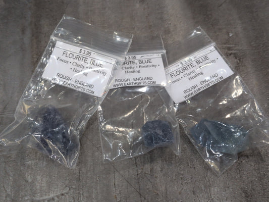 Blue Flourite (rough stone) Bagged