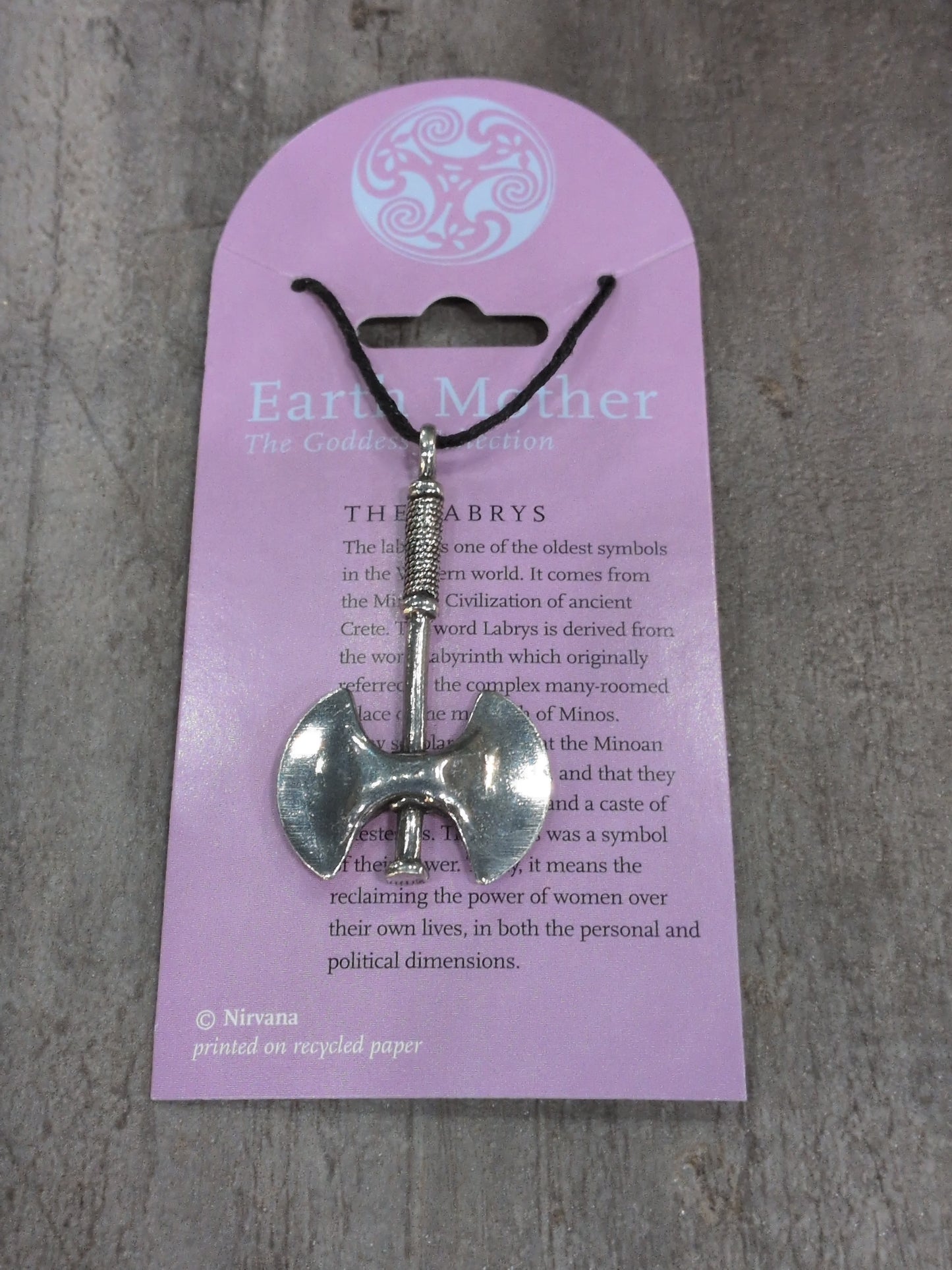 Earth Mother (Goddess Collection) The Labrys Pewter Pendant