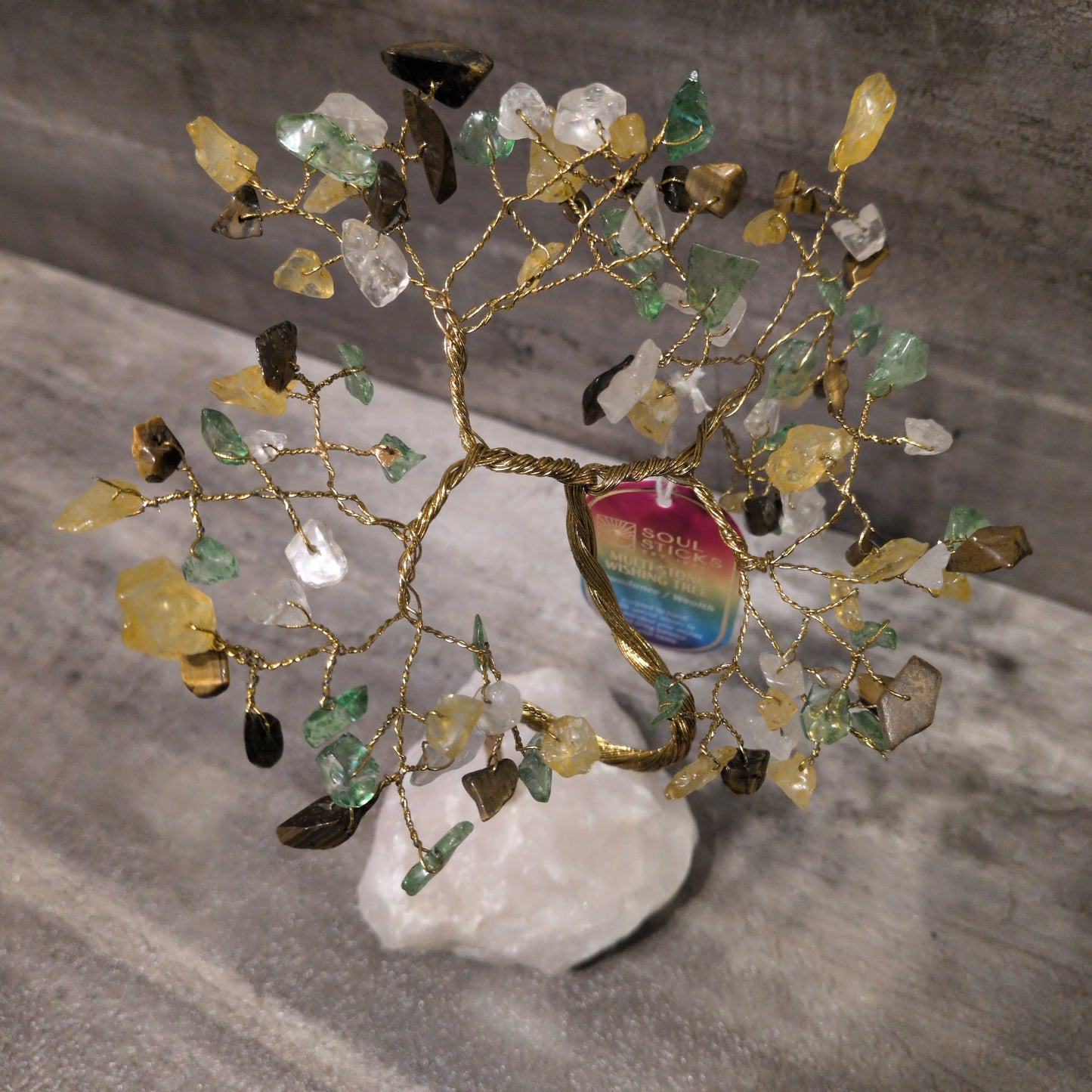 Soul Sticks Stone Base Gemstone Tree - Abundance & Wealth